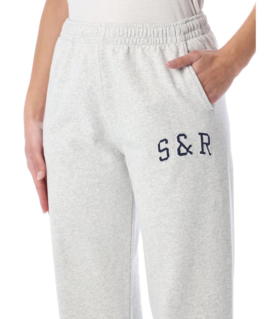 SPORTY AND RICH Серые хлопковые спортивные брюки и шорты, фото 3