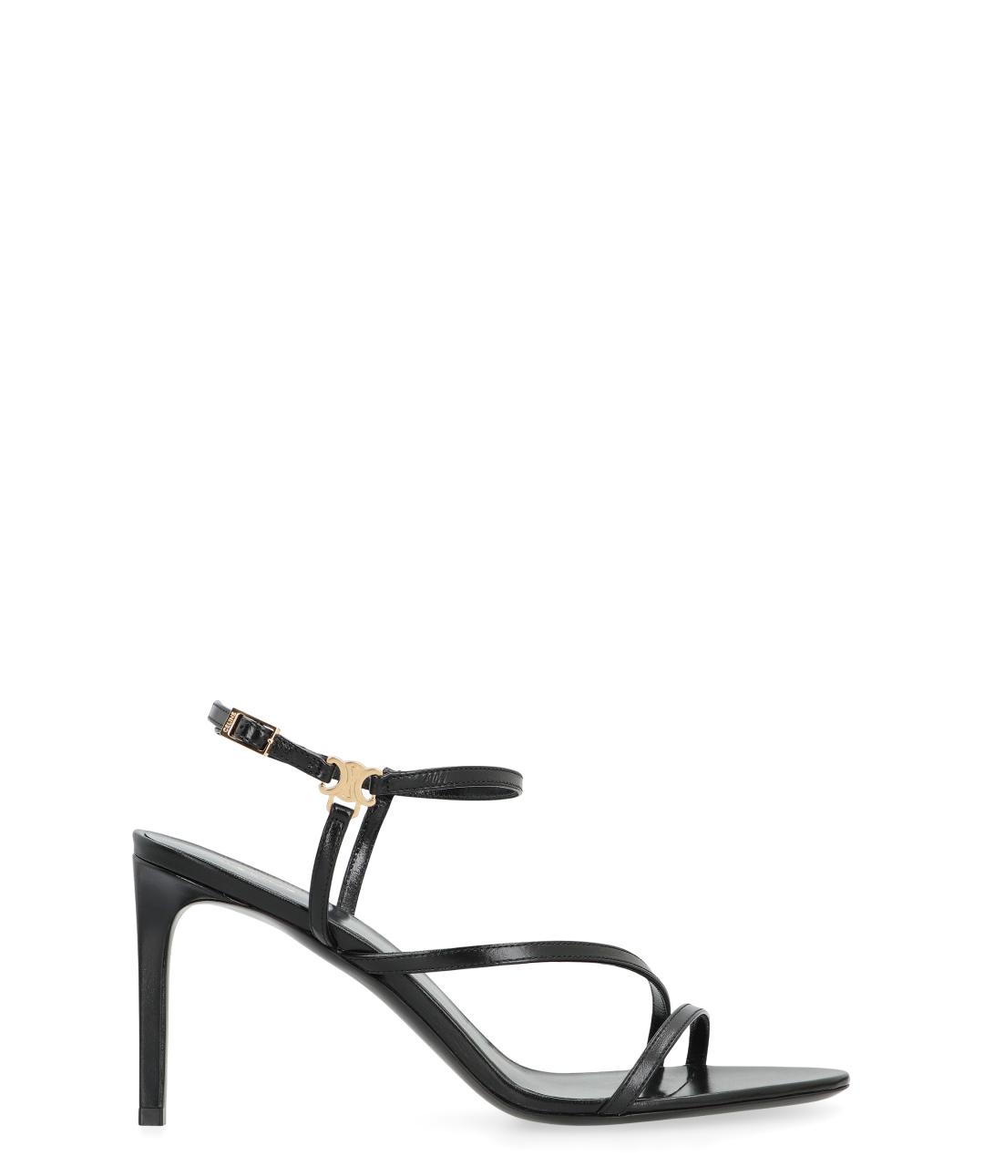 CELINE Черные кожаные босоножки, фото 1