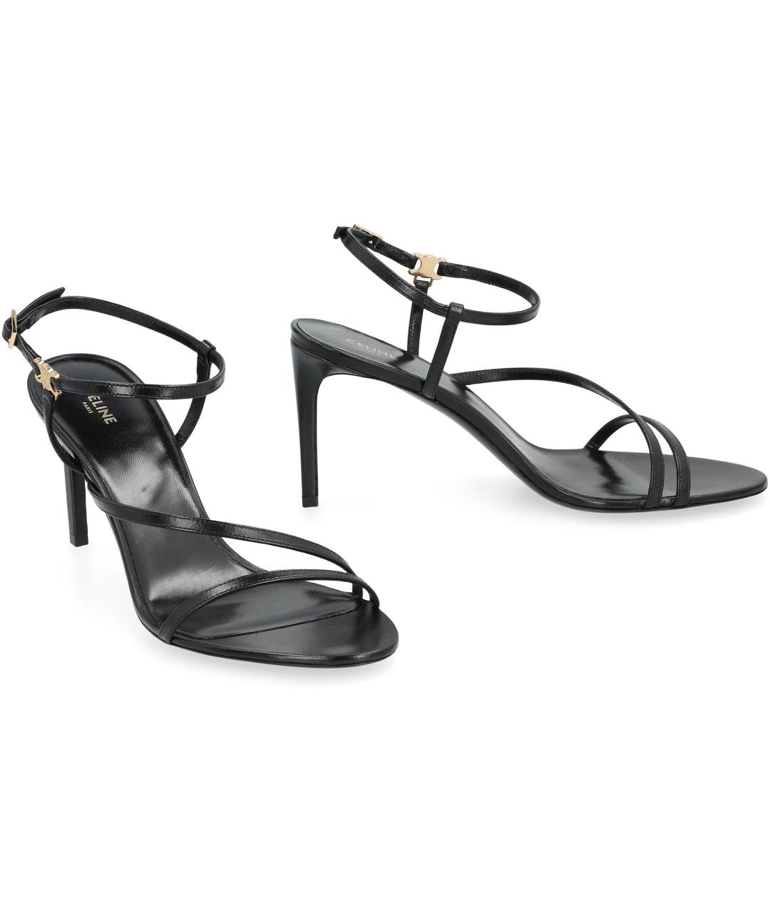 CELINE Черные кожаные босоножки, фото 3
