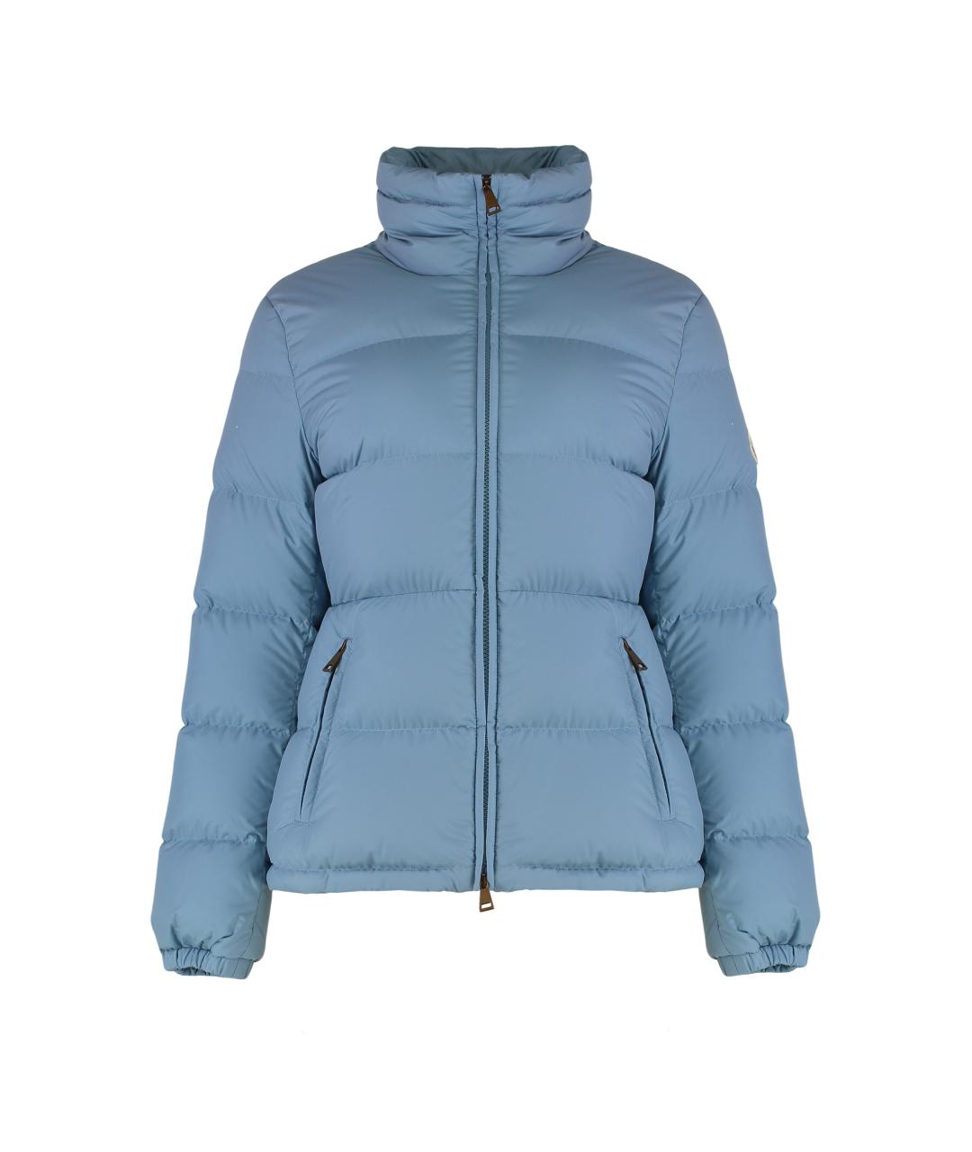 MONCLER Голубая полиэстеровая куртка, фото 1