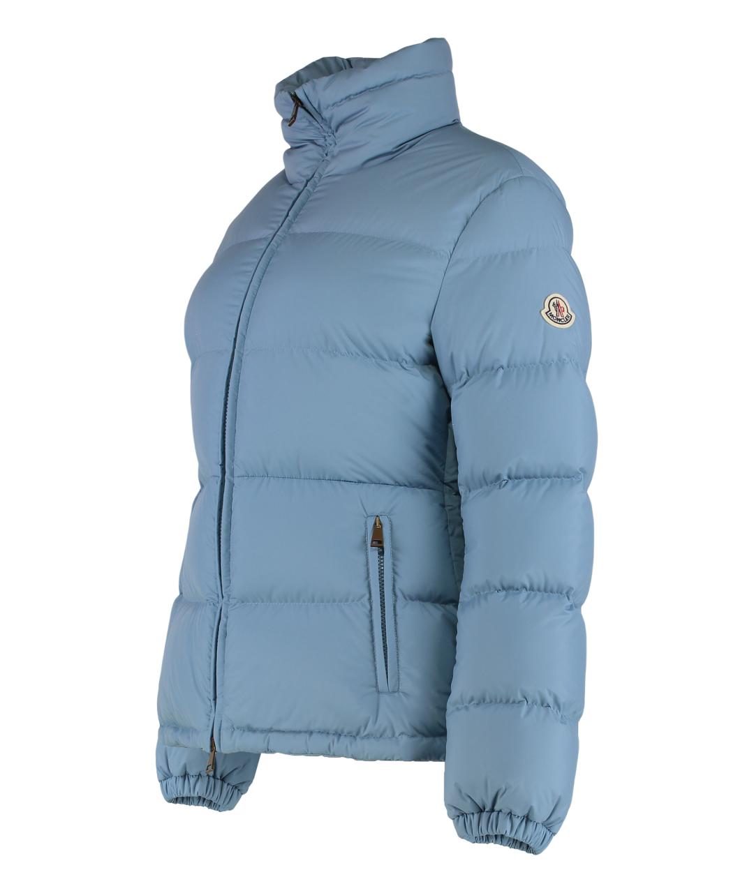 MONCLER Голубая полиэстеровая куртка, фото 3