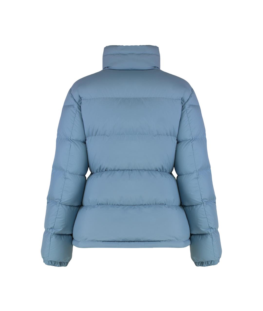 MONCLER Голубая полиэстеровая куртка, фото 2