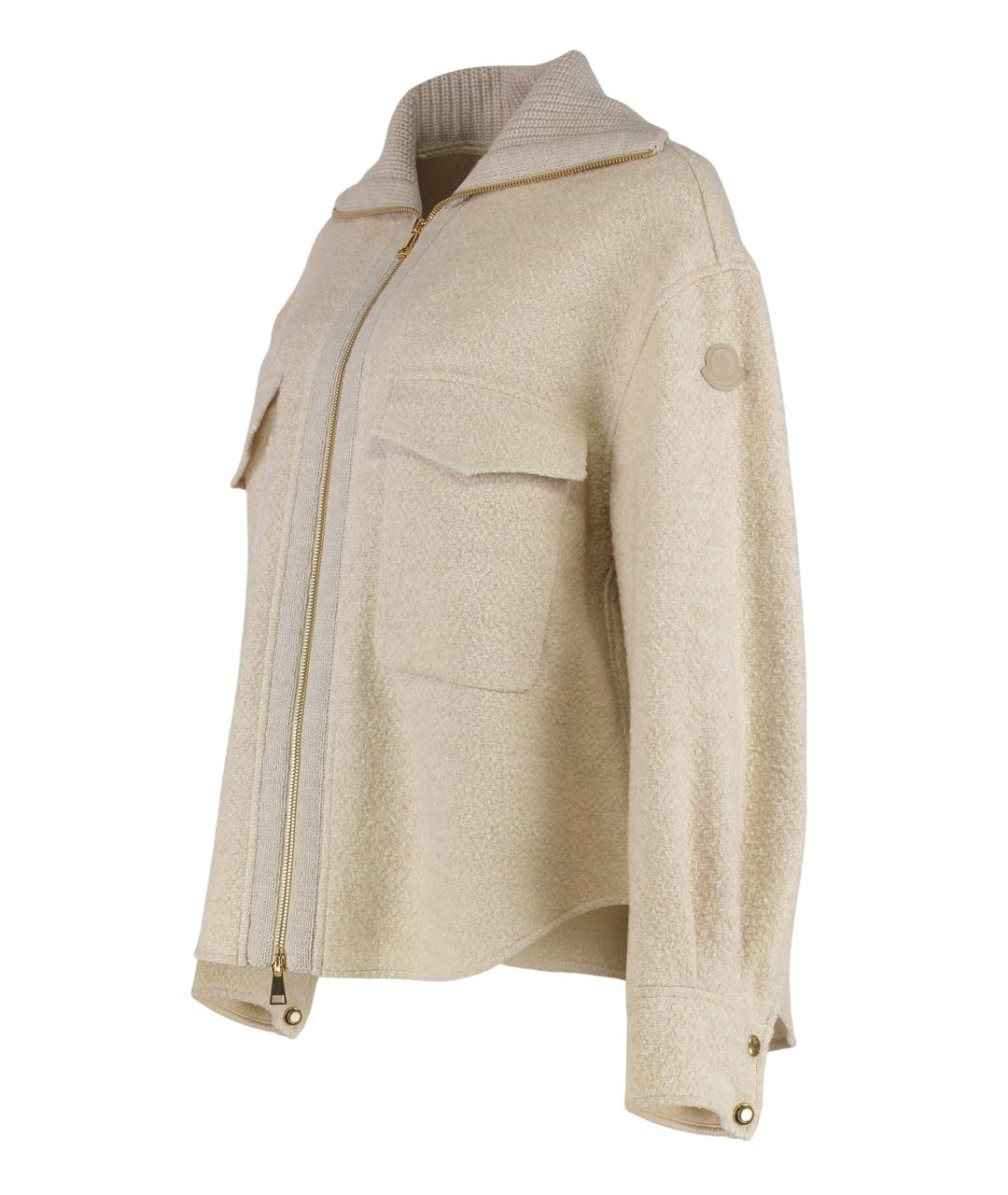 MONCLER Бежевая шерстяная куртка, фото 3