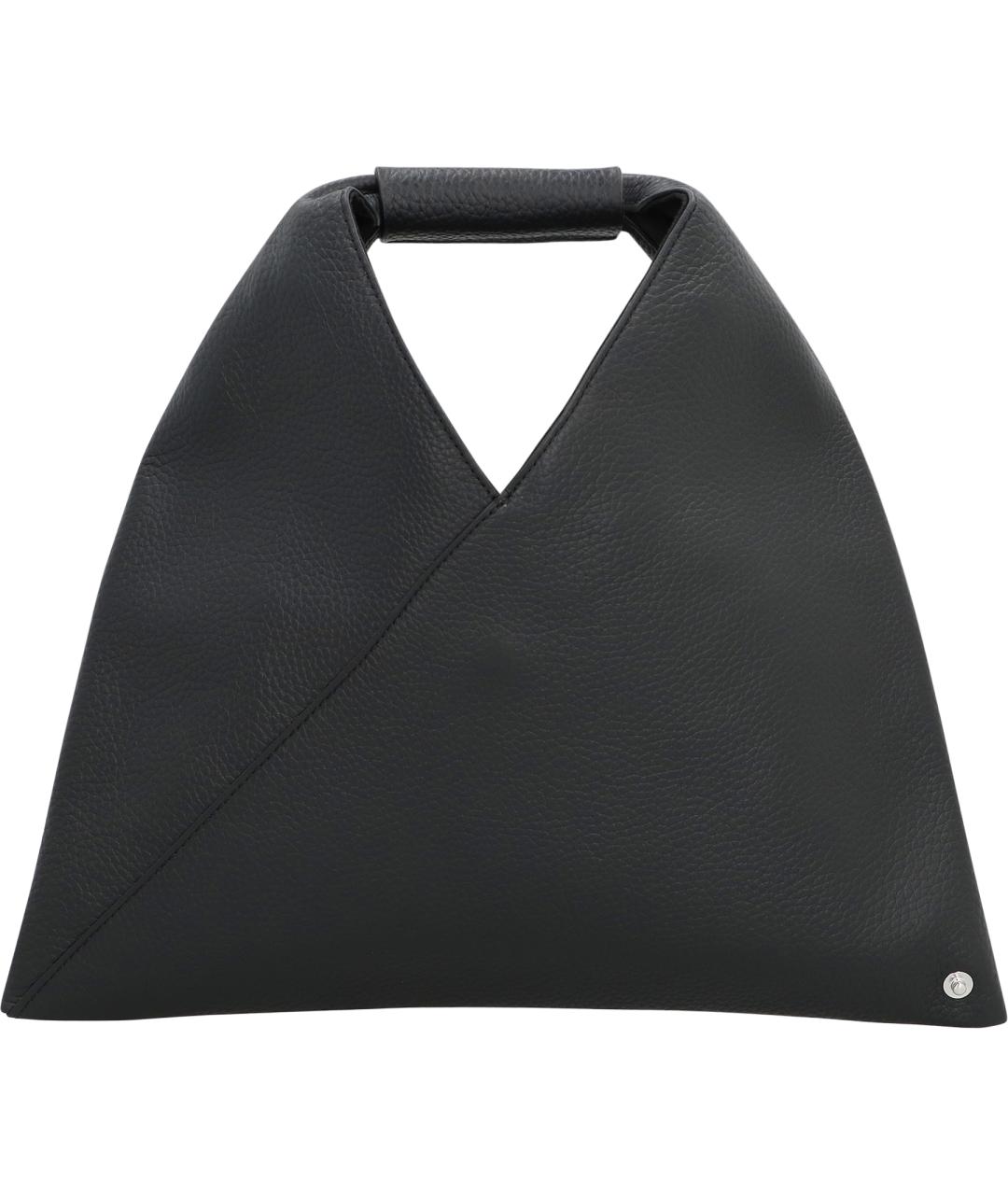 MM6 MAISON MARGIELA Черная кожаная сумка с короткими ручками, фото 2