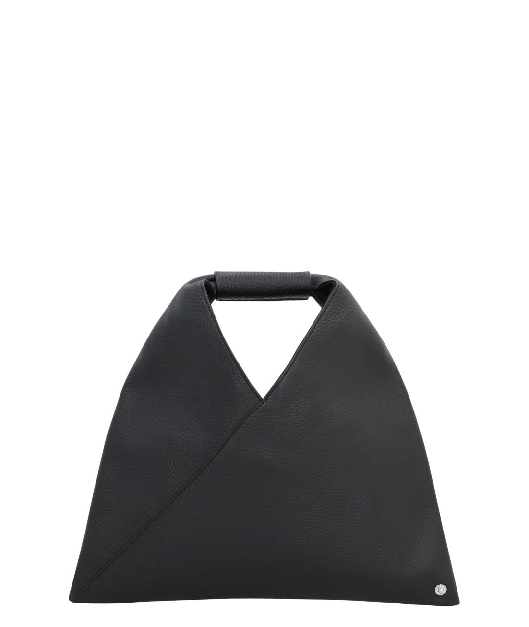 MM6 MAISON MARGIELA Черная кожаная сумка с короткими ручками, фото 1