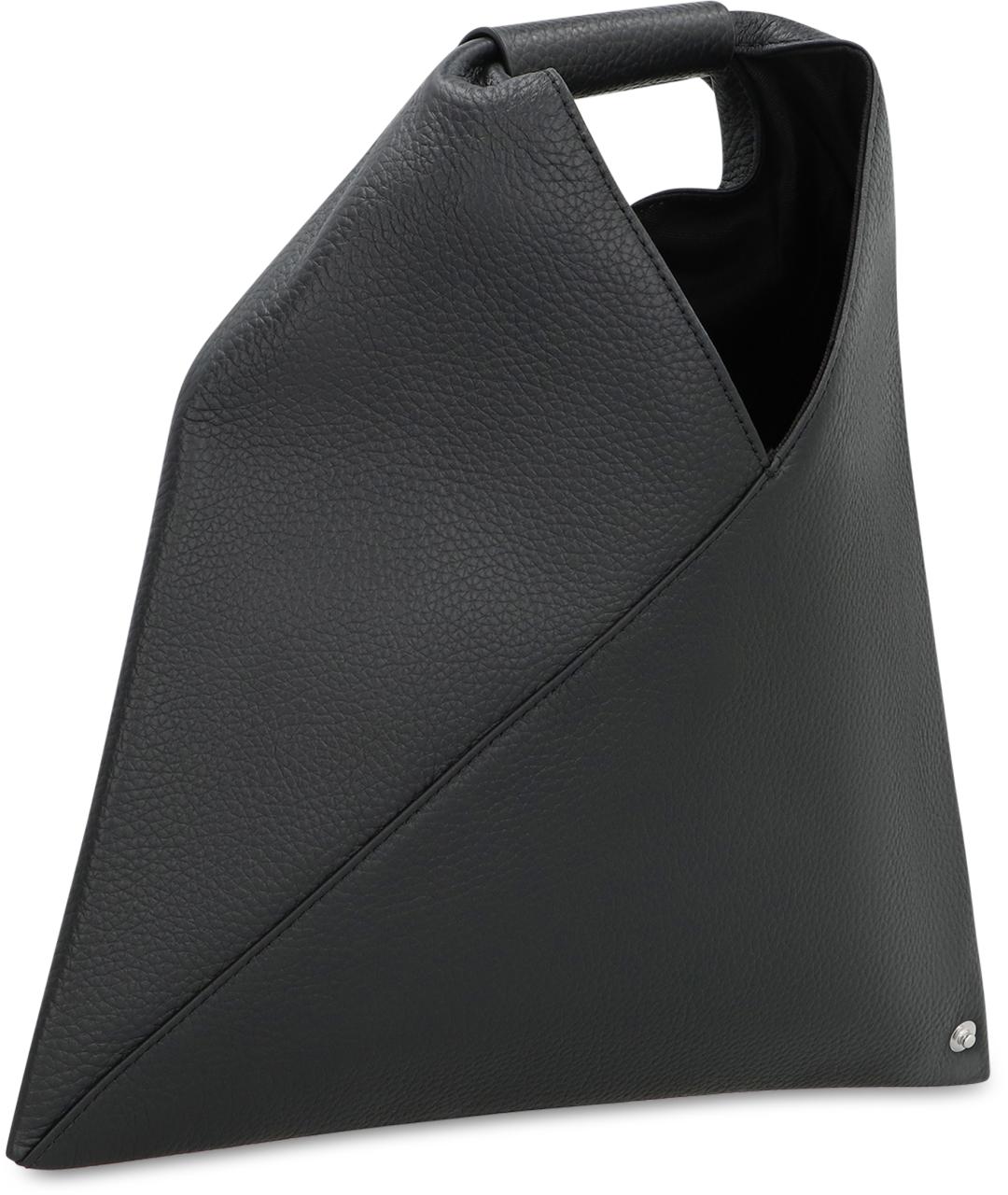 MM6 MAISON MARGIELA Черная кожаная сумка с короткими ручками, фото 3