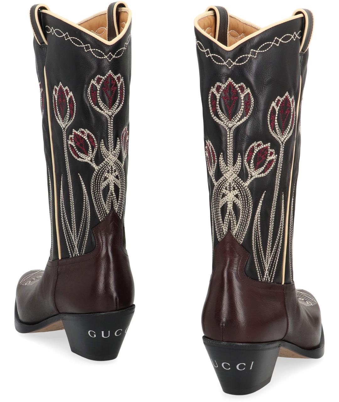 GUCCI Черные кожаные ботинки, фото 4