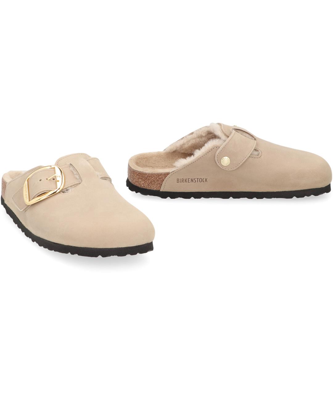 BIRKENSTOCK Бежевые замшевые мюли, фото 3