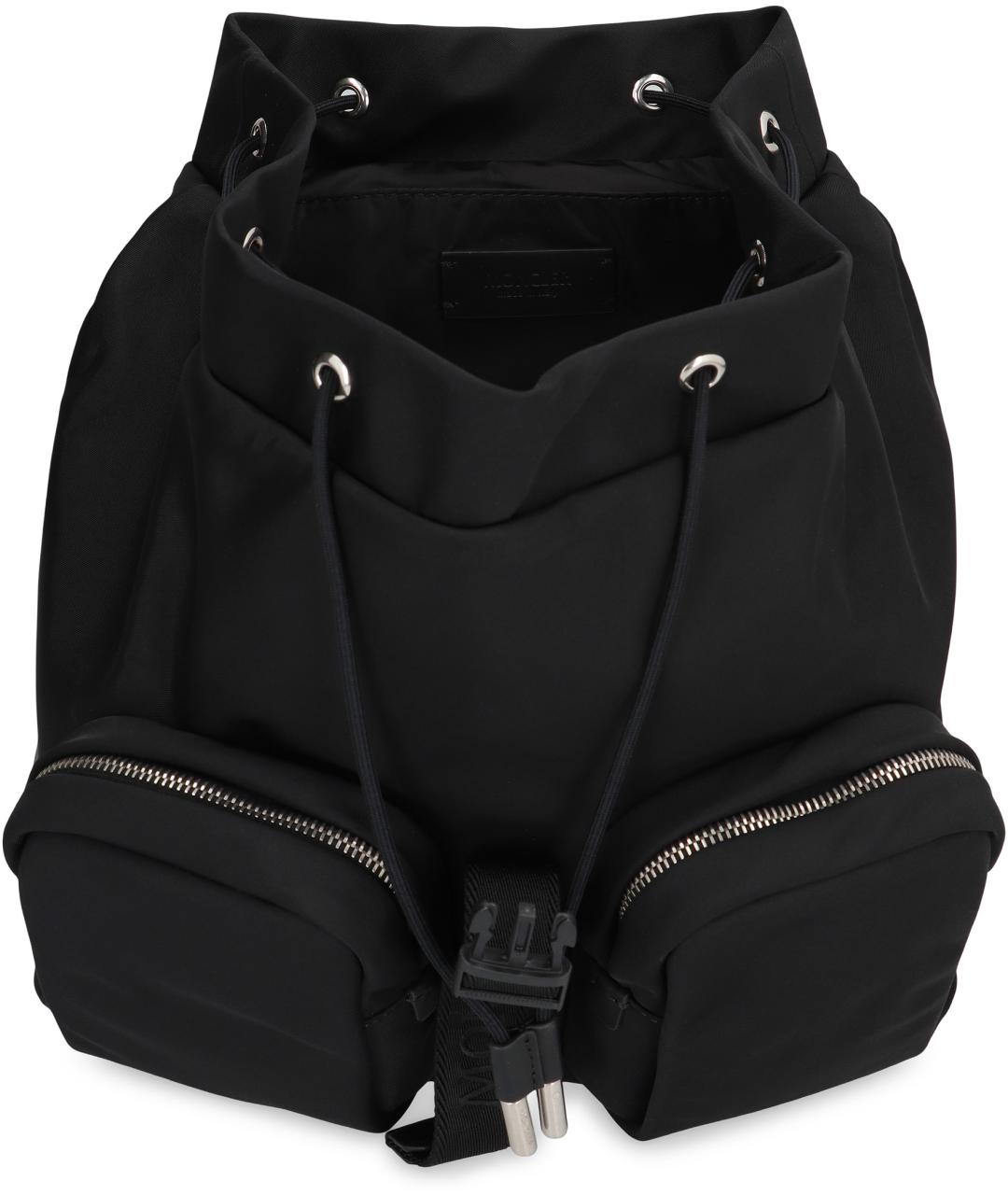 MONCLER Черный синтетический рюкзак, фото 4