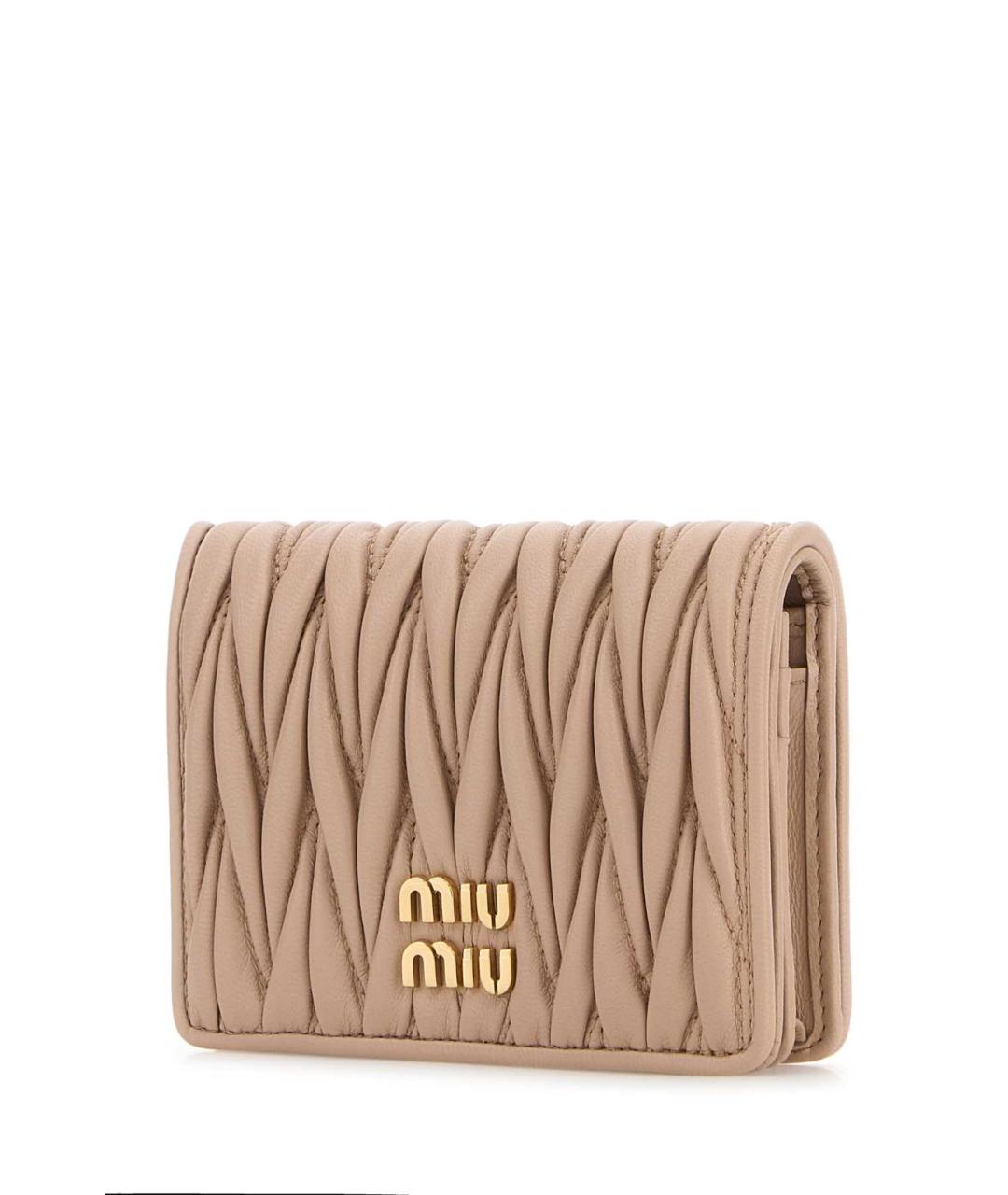 MIU MIU Розовый кожаный кошелек, фото 2