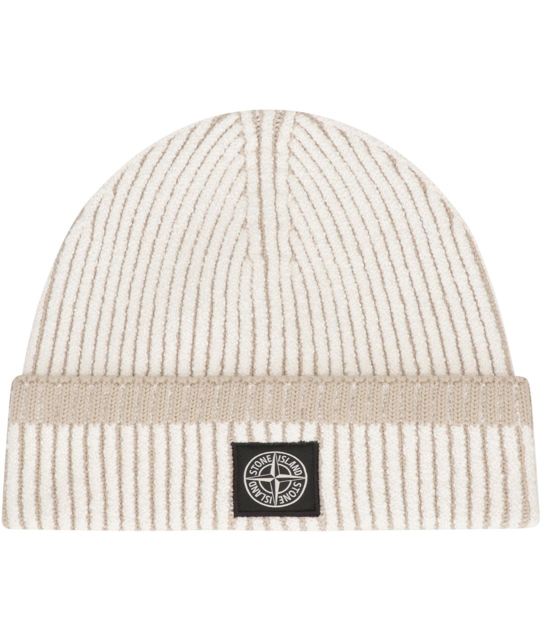 STONE ISLAND Бежевая хлопковая шапка, фото 2