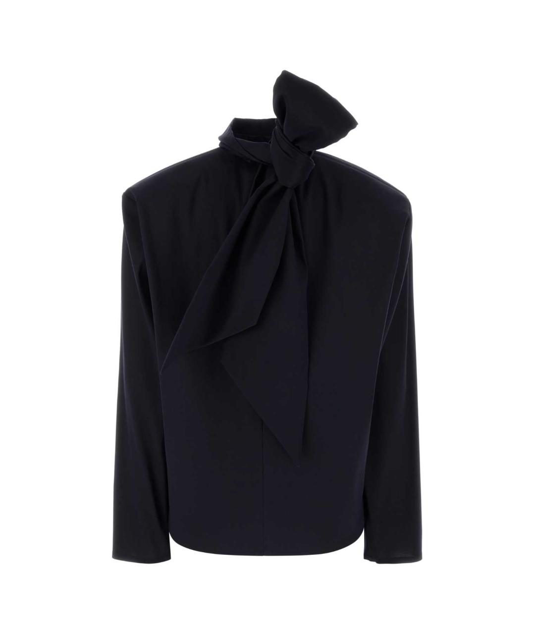 SAINT LAURENT Темно-синяя шелковая блузы, фото 2