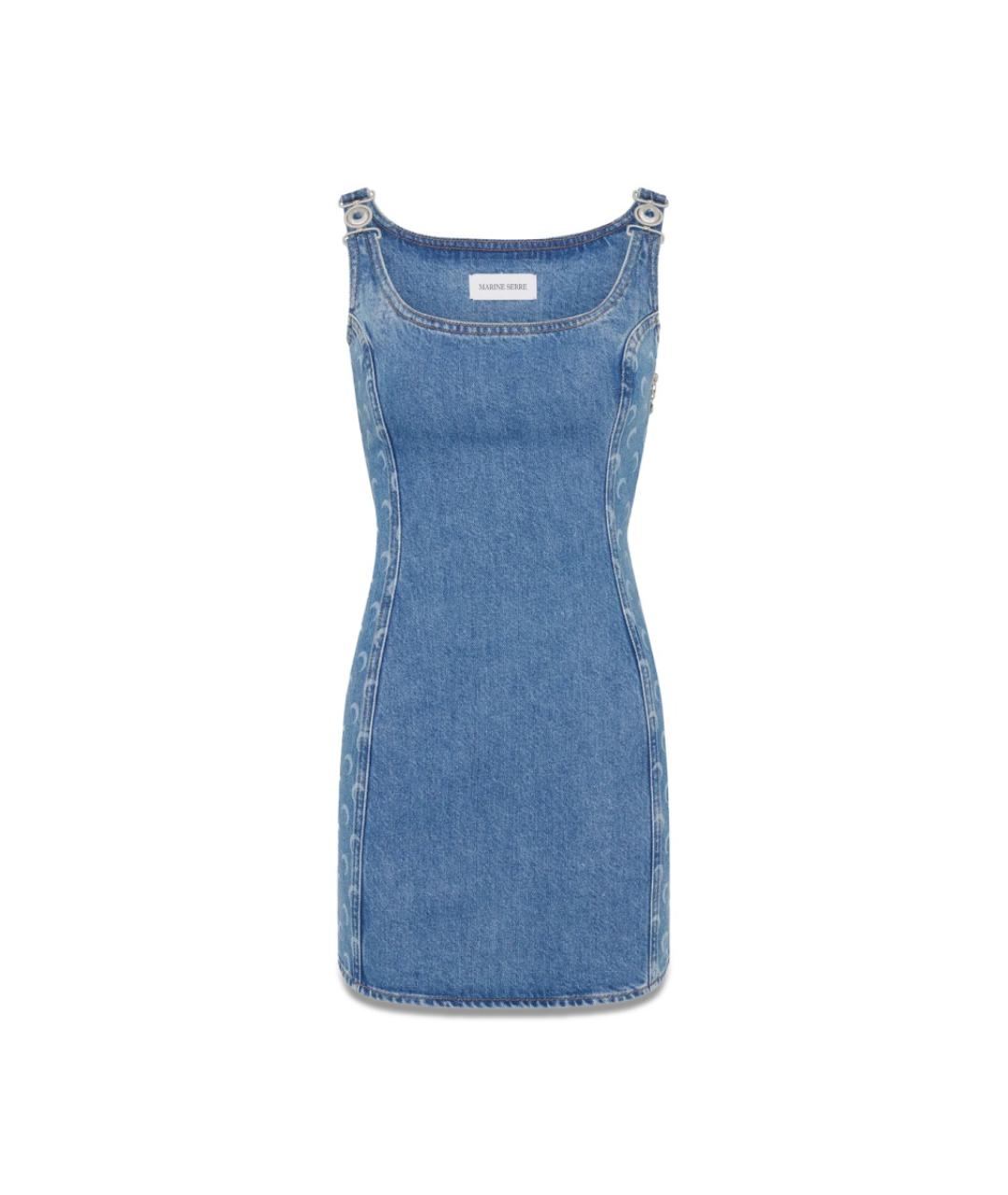MARINE SERRE Синее хлопковое повседневное платье, фото 2