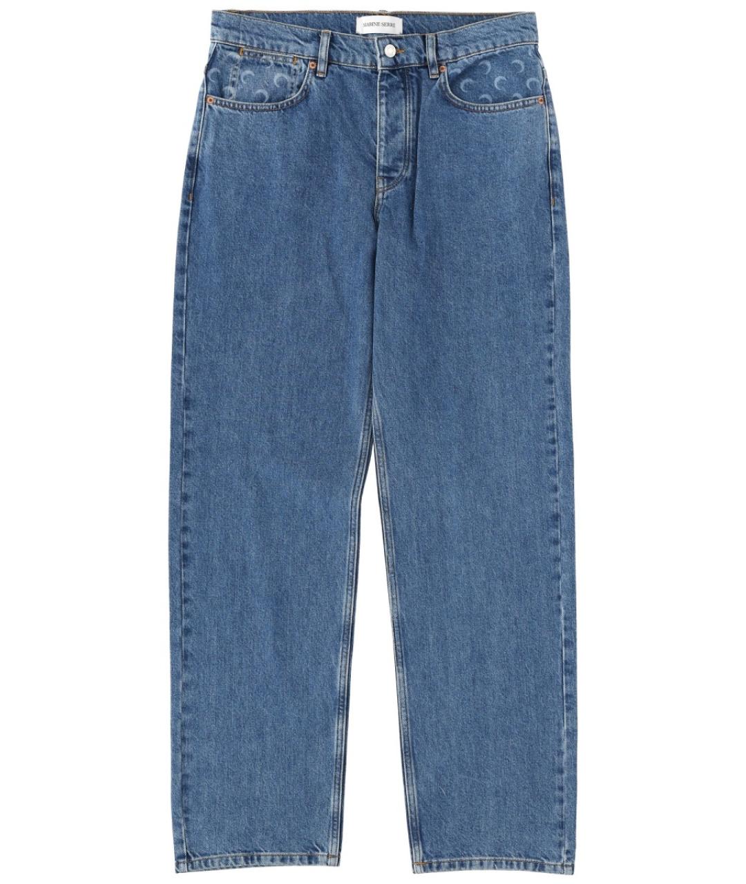 MARINE SERRE Синие хлопковые повседневные брюки, фото 1
