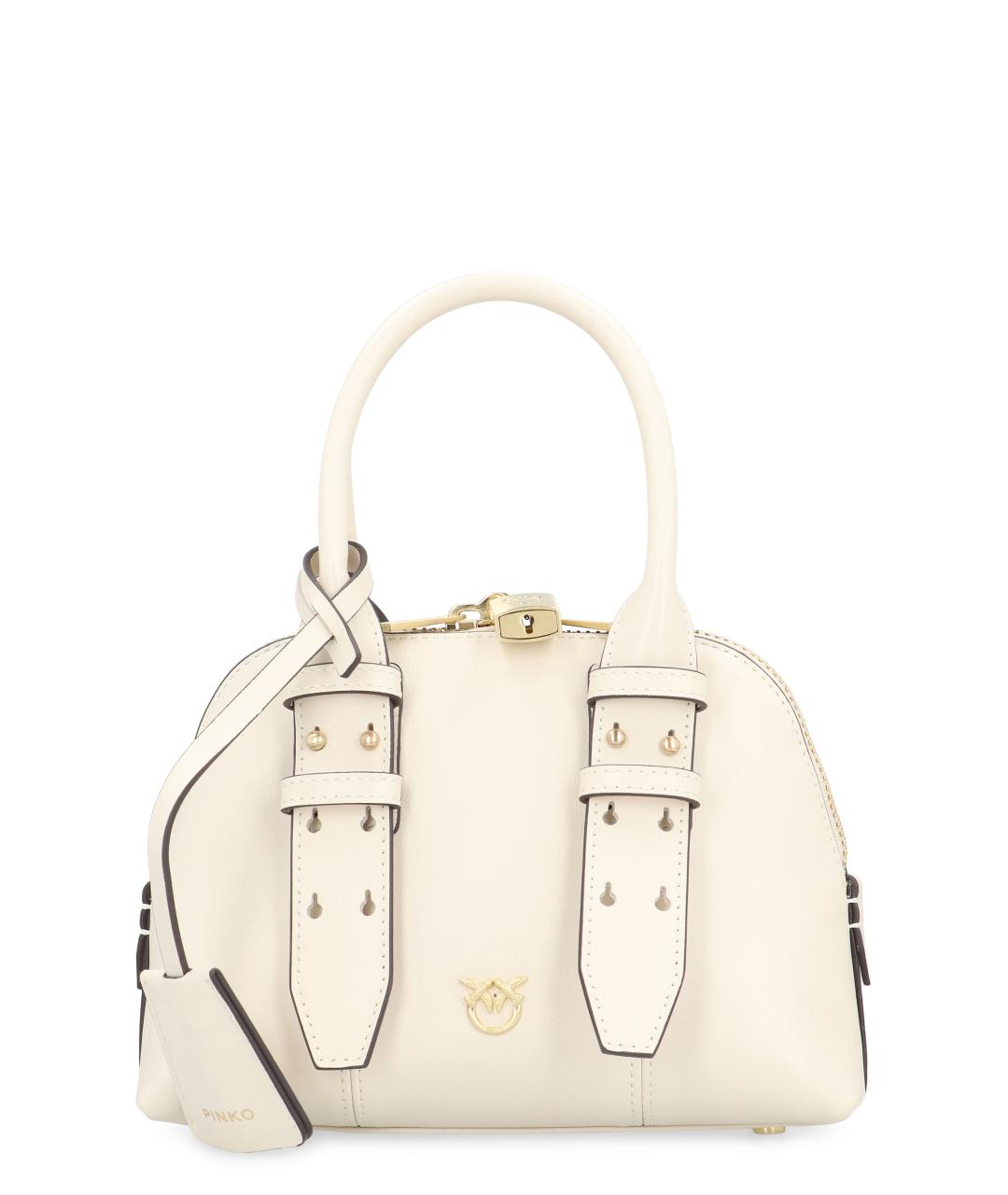 PINKO Белая кожаная сумка через плечо, фото 1