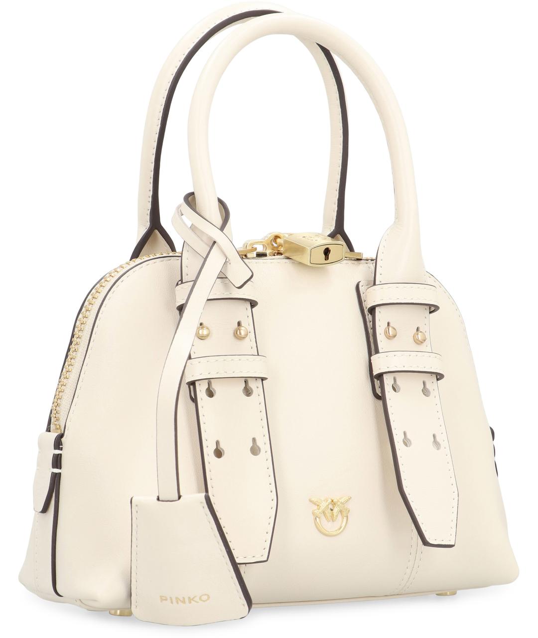PINKO Белая кожаная сумка через плечо, фото 3