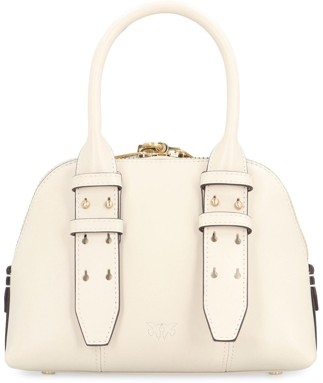 PINKO Белая кожаная сумка через плечо, фото 4