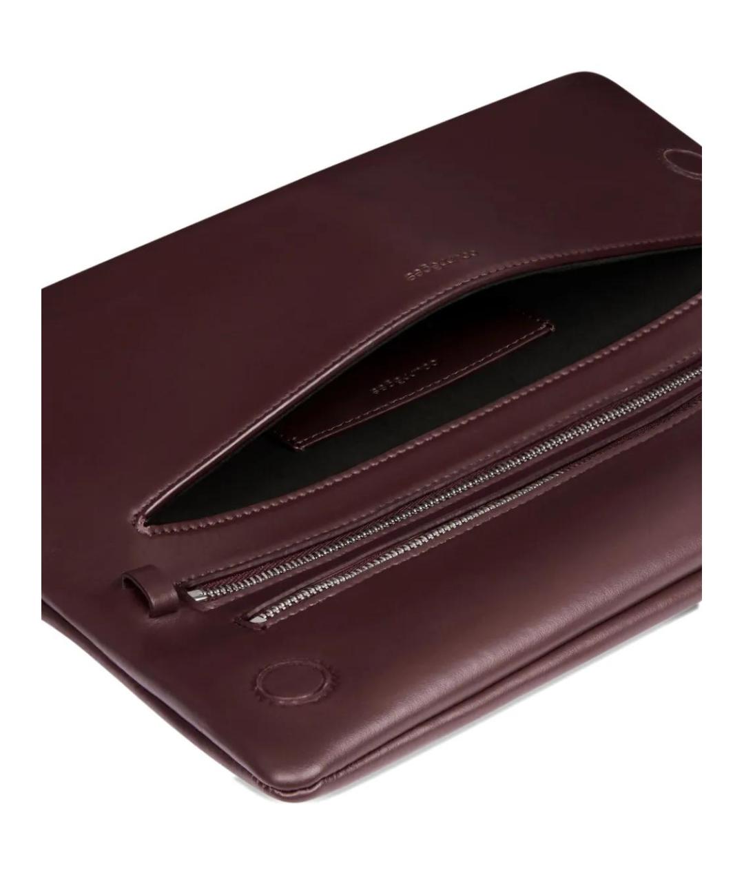 COURREGES Бордовая кожаная сумка с короткими ручками, фото 4