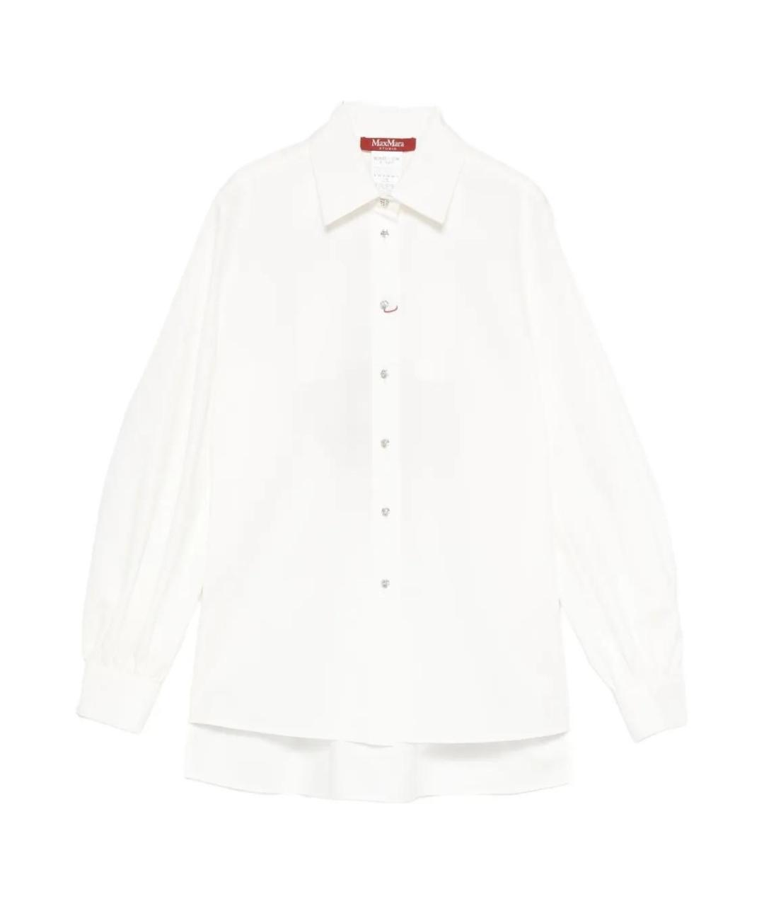 MAX MARA STUDIO Белая хлопковая рубашка, фото 1