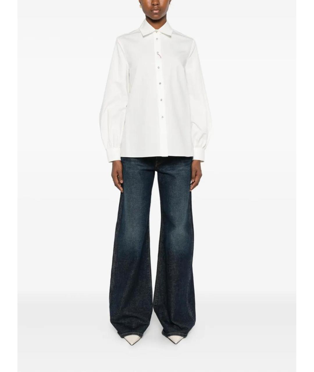 MAX MARA STUDIO Белая хлопковая рубашка, фото 3