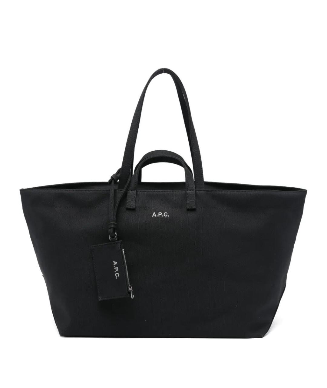 A.P.C. Черная хлопковая сумка тоут, фото 1