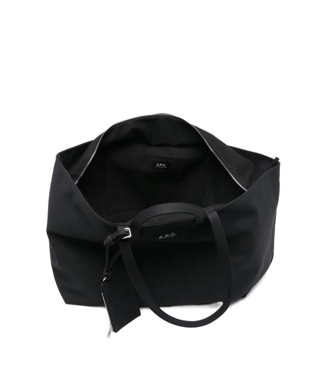 A.P.C. Черная хлопковая сумка тоут, фото 3