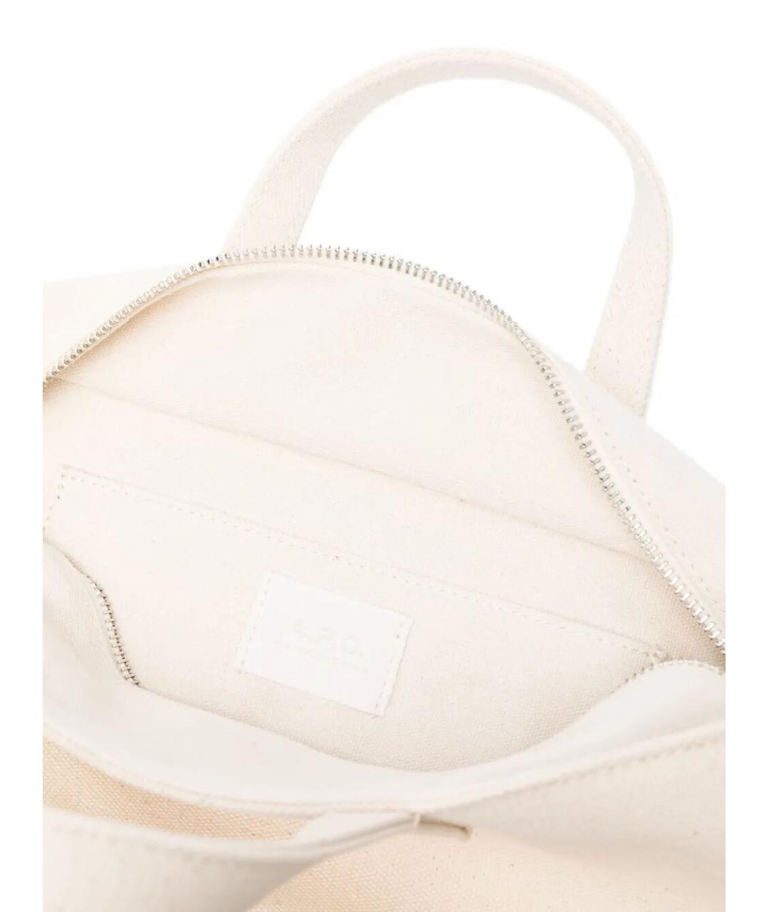 A.P.C. Белая хлопковая сумка тоут, фото 3