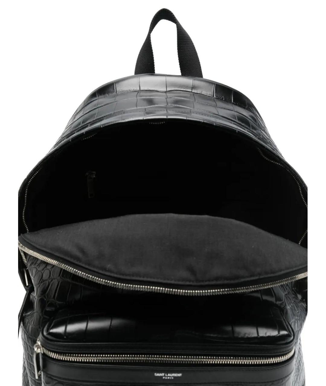 SAINT LAURENT Черный кожаный рюкзак, фото 5