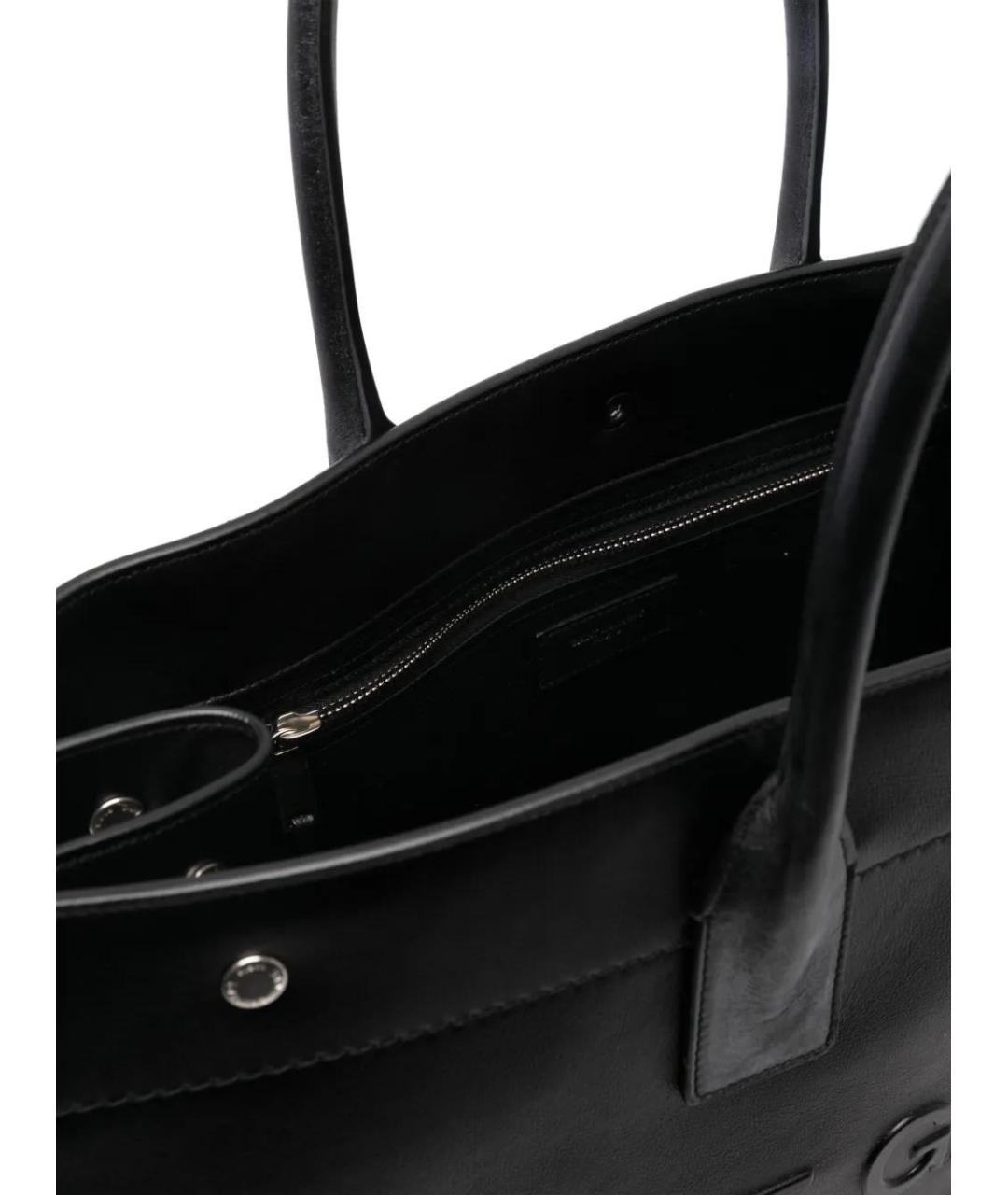 SAINT LAURENT Черная кожаная сумка тоут, фото 5