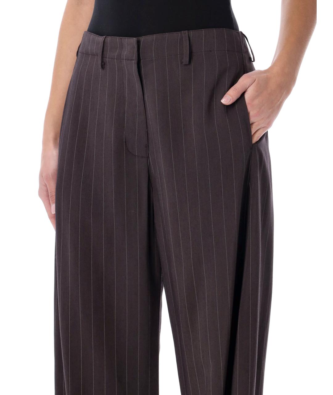 MAGDA BUTRYM Коричневые шерстяные брюки широкие, фото 3