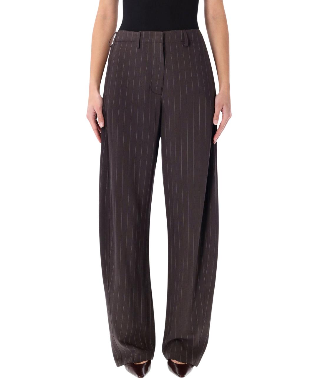 MAGDA BUTRYM Коричневые шерстяные брюки широкие, фото 4