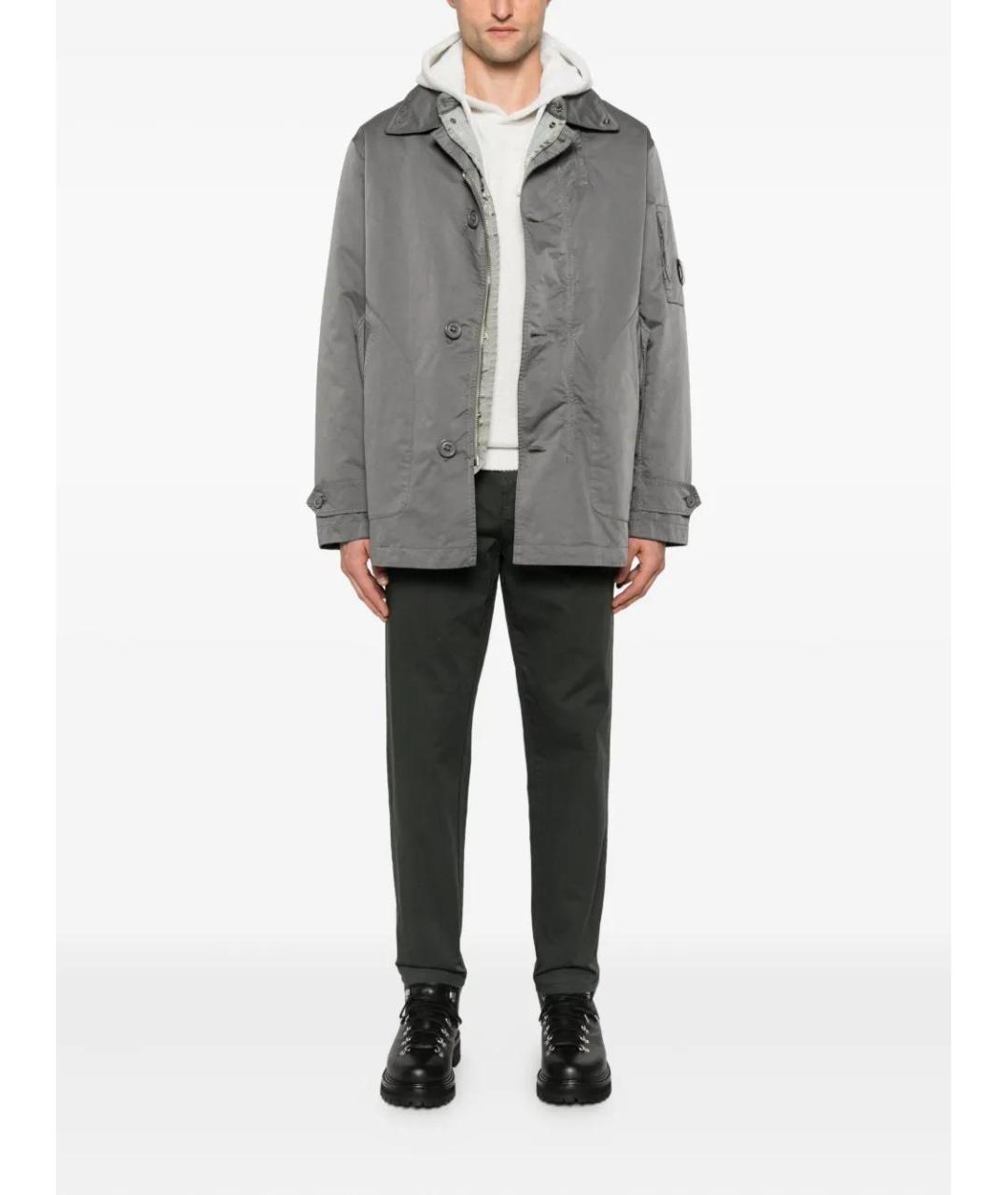 CP COMPANY Серое полиэстеровое пальто, фото 2
