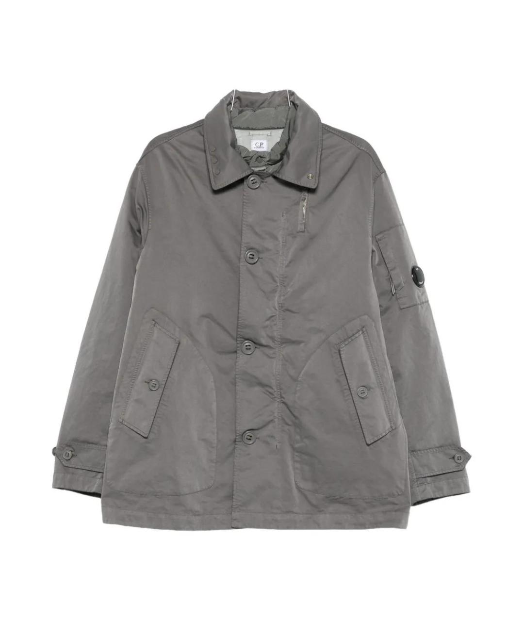 CP COMPANY Серое полиэстеровое пальто, фото 1