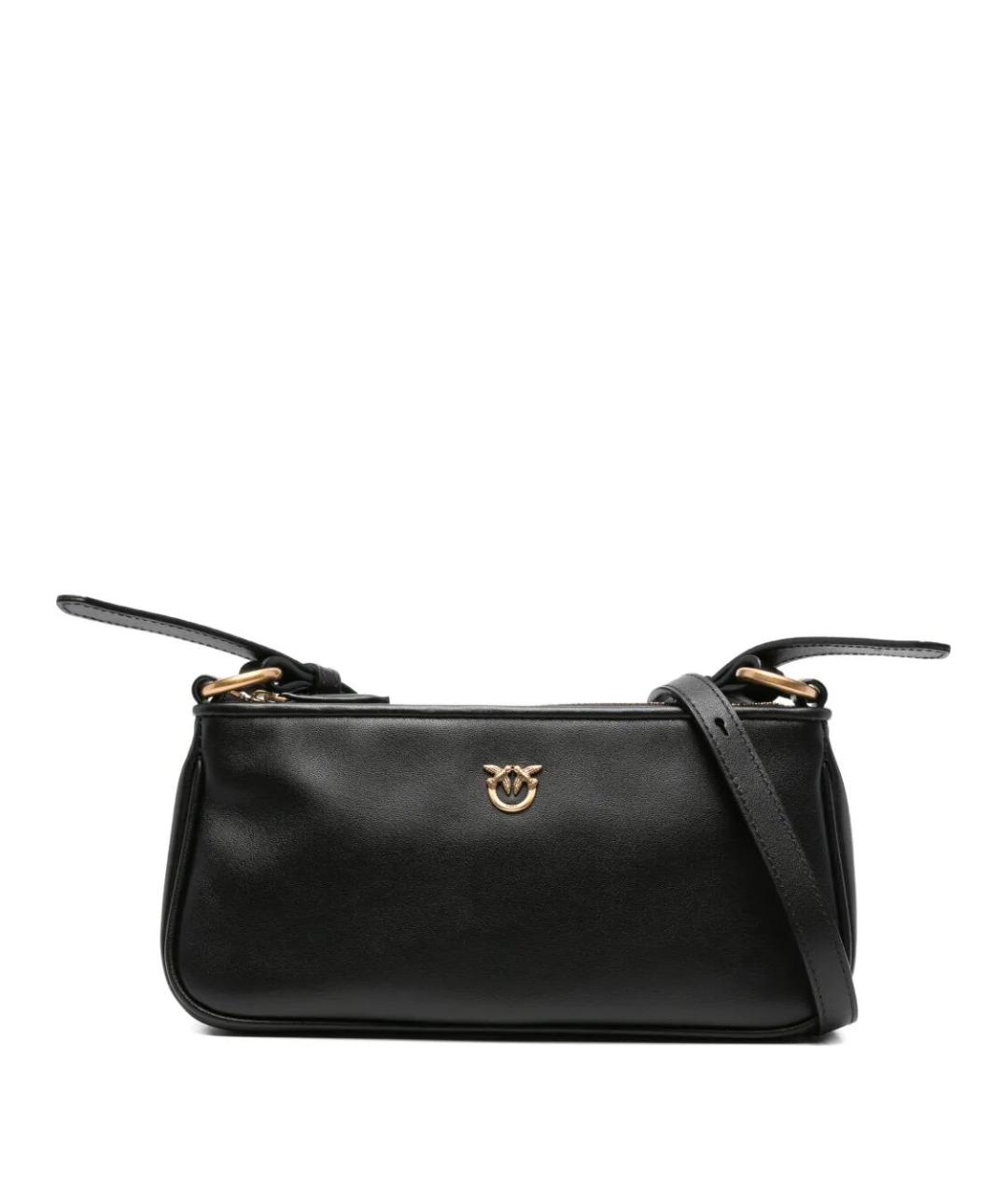 PINKO Черная кожаная сумка через плечо, фото 1