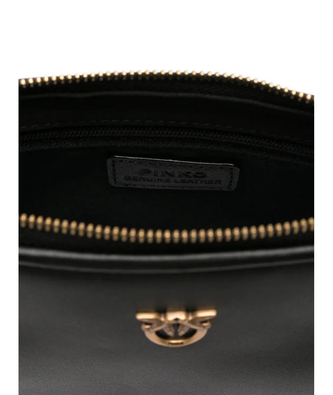 PINKO Черная кожаная сумка через плечо, фото 5