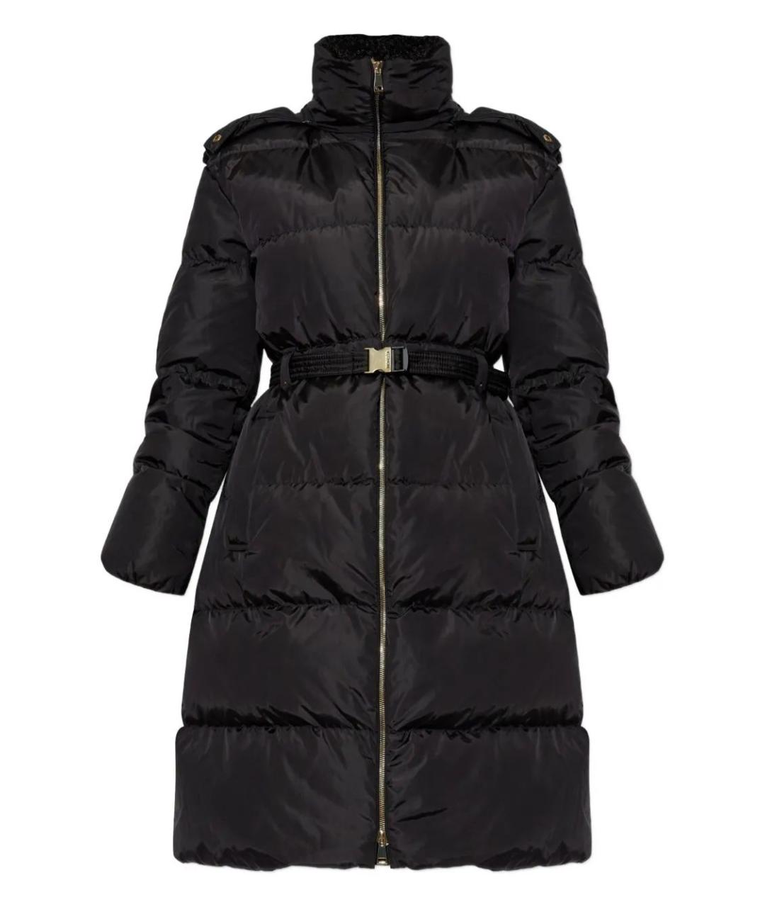 MONCLER Черное полиэстеровое пальто, фото 1