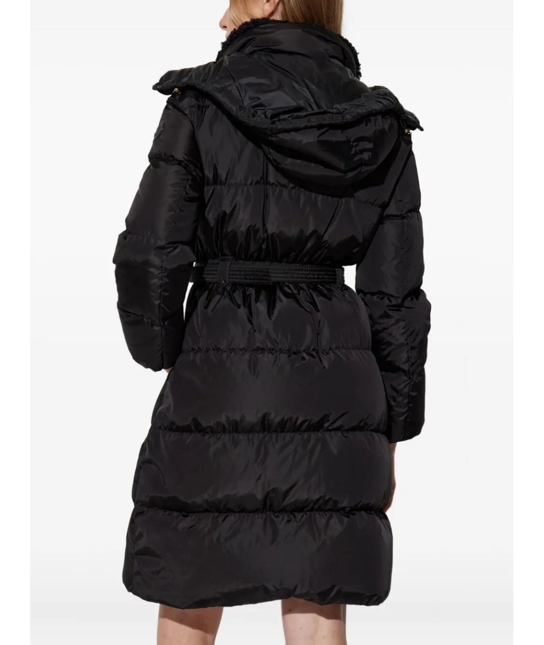 MONCLER Черное полиэстеровое пальто, фото 4