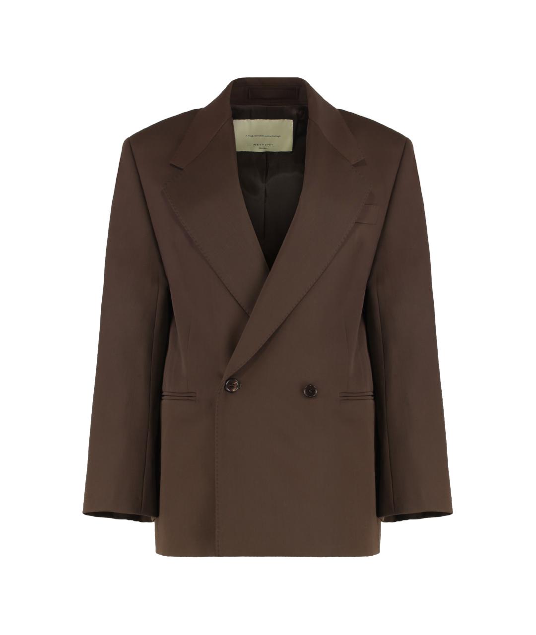 WEEKEND MAX MARA Коричневый шерстяной жакет/пиджак, фото 1