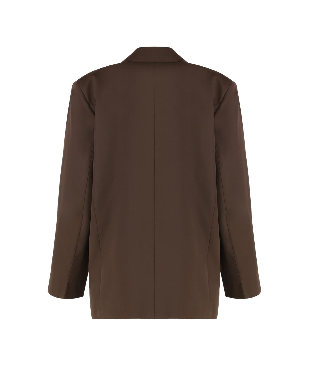 WEEKEND MAX MARA Коричневый шерстяной жакет/пиджак, фото 2
