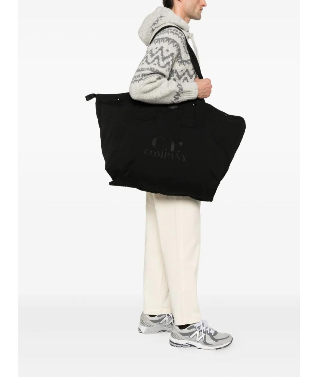 CP COMPANY Черная синтетическая сумка тоут, фото 2