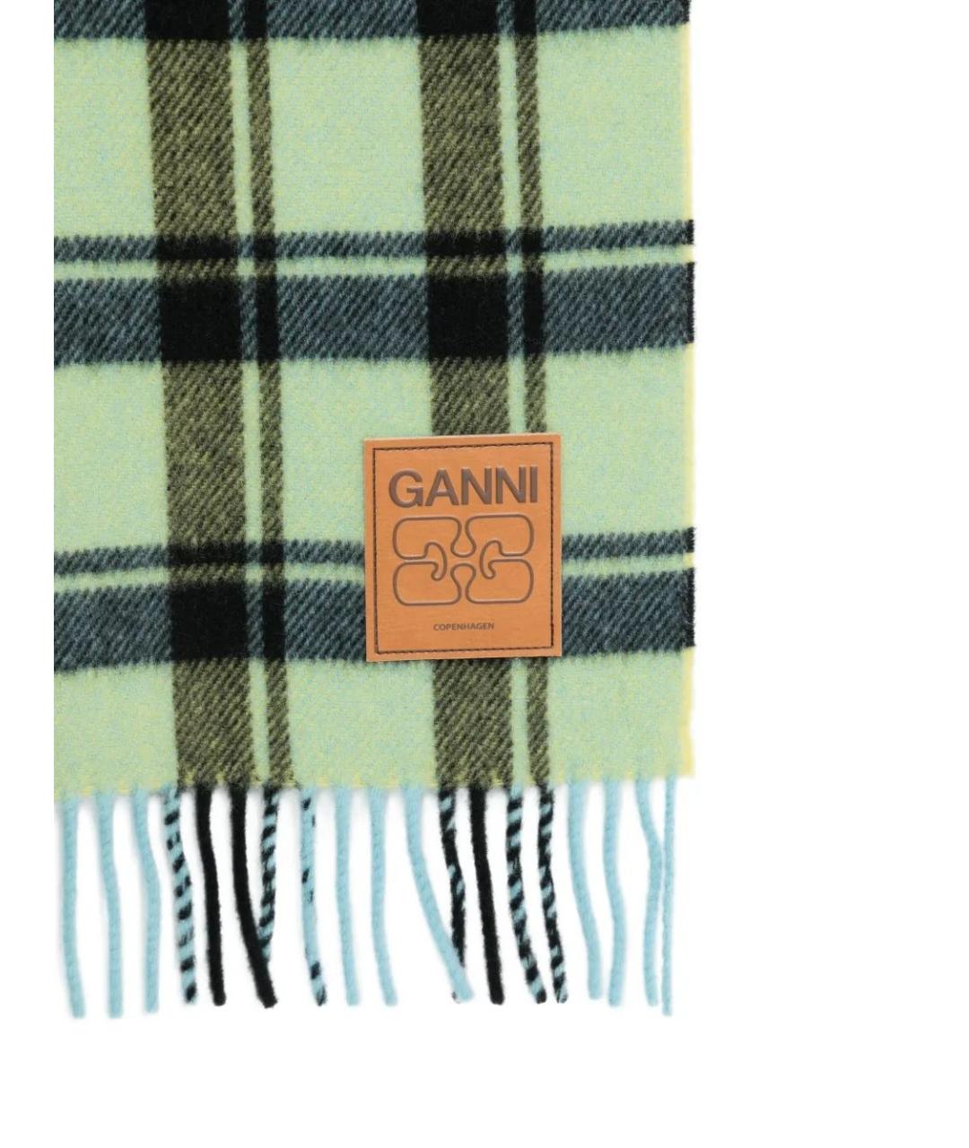 GANNI Мульти шерстяной шарф, фото 2