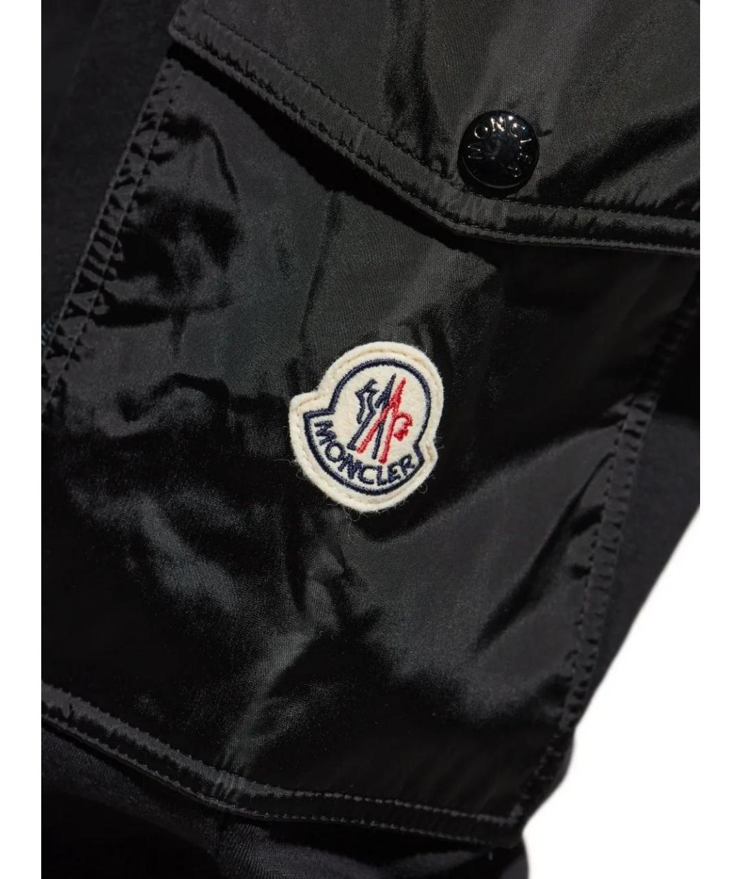 MONCLER Черные хлопковые повседневные брюки, фото 5