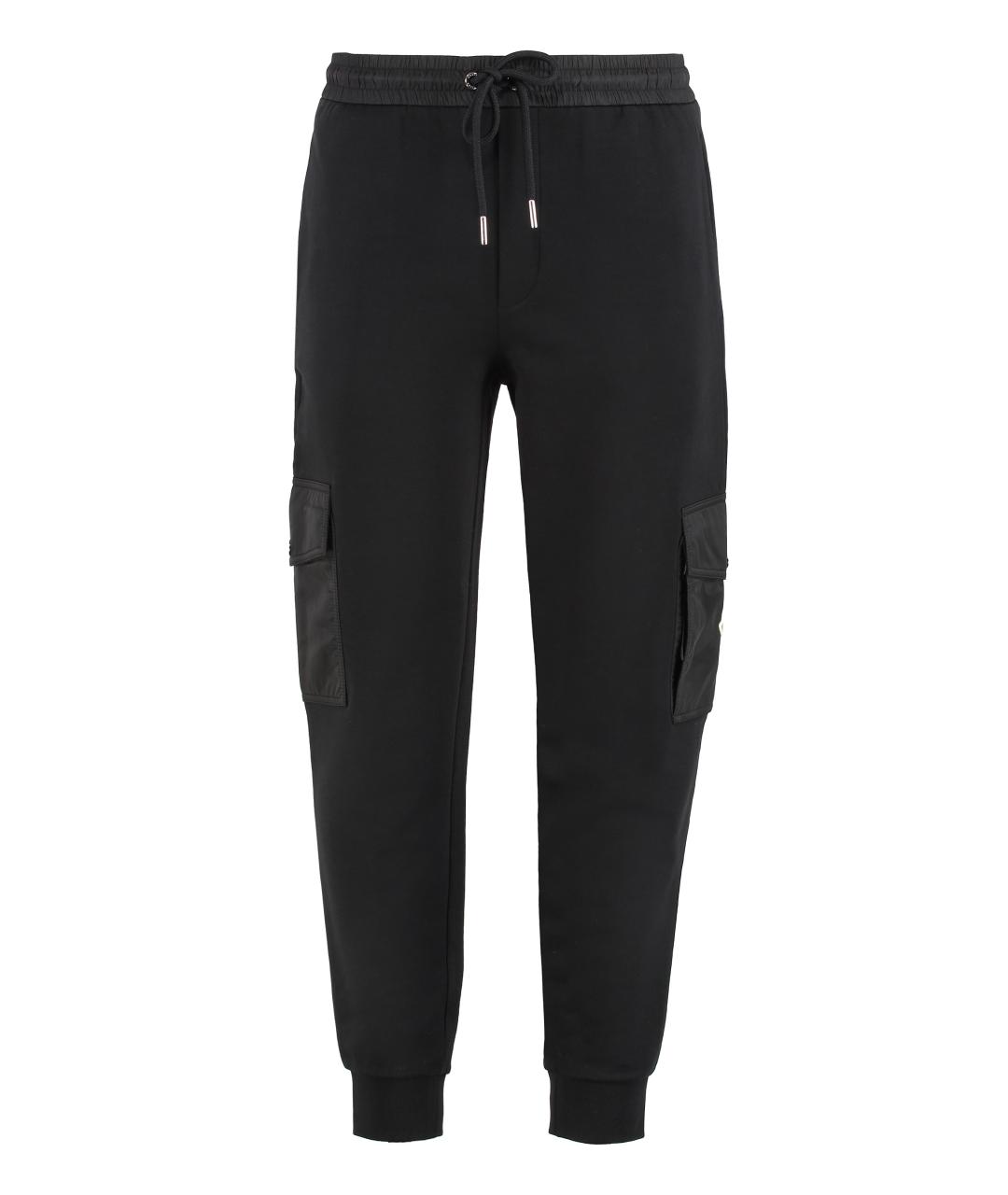 MONCLER Черные хлопковые повседневные брюки, фото 1