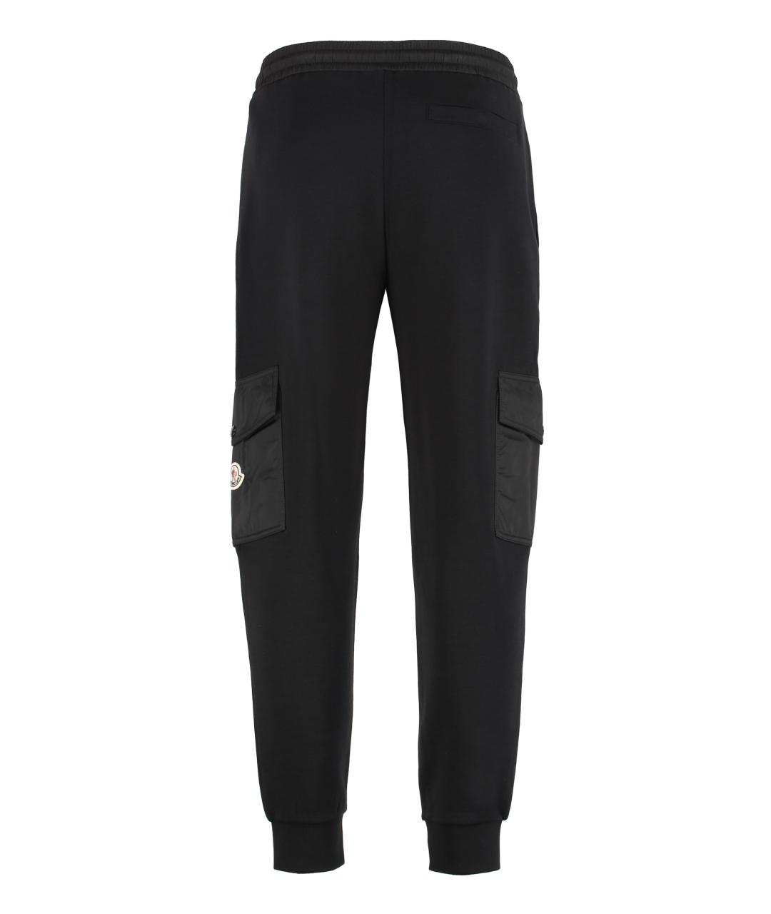 MONCLER Черные хлопковые повседневные брюки, фото 3