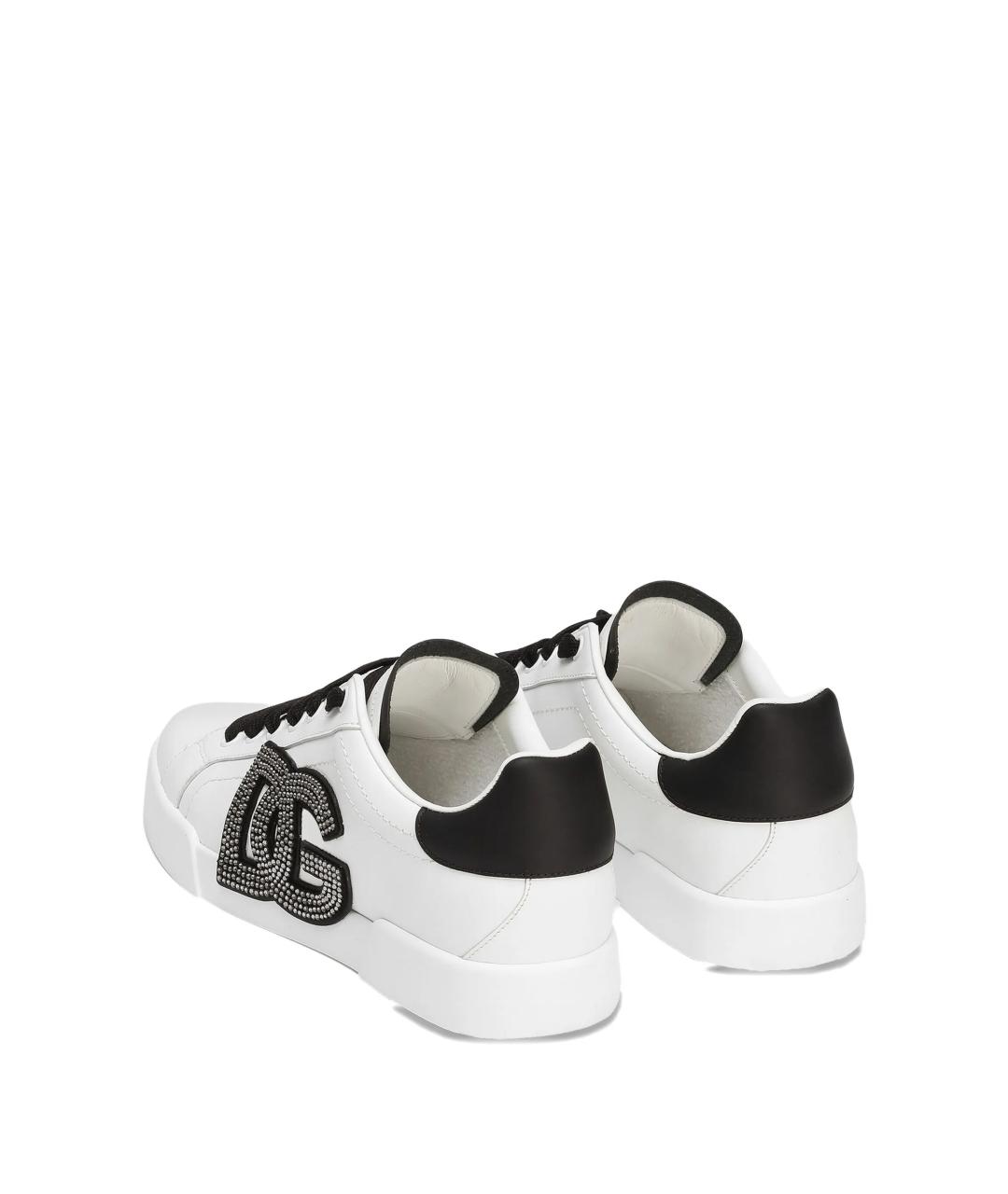 DOLCE&GABBANA Белые кожаные кеды, фото 3