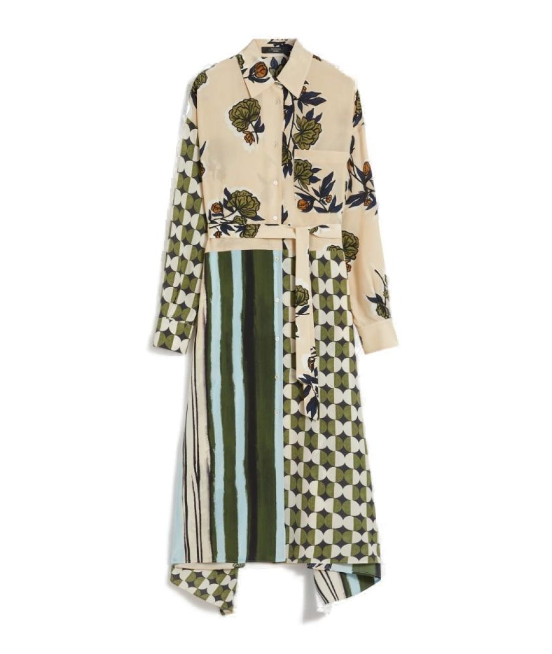 WEEKEND MAX MARA Бежевое шелковое повседневное платье, фото 1