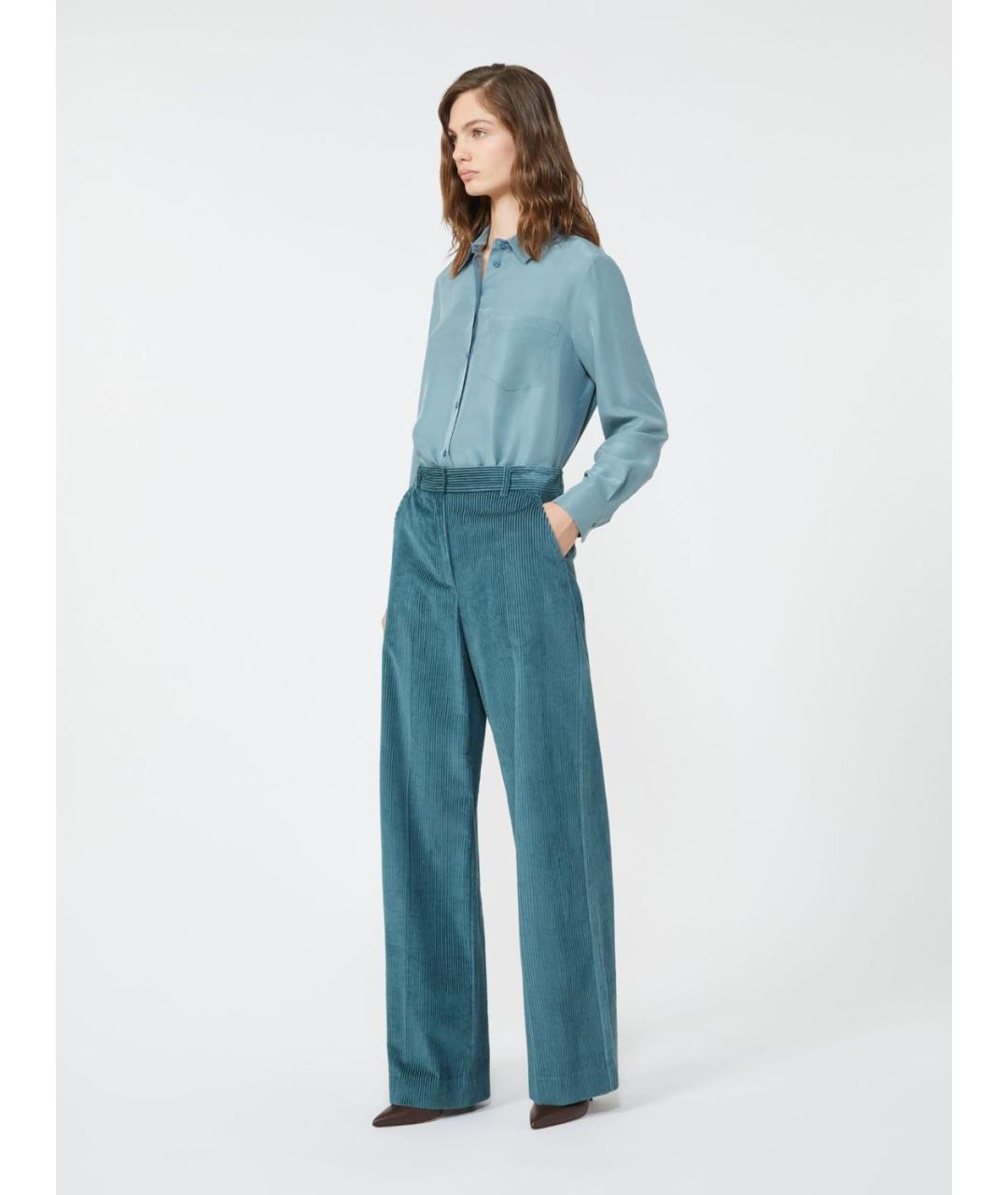 WEEKEND MAX MARA Голубая шелковая рубашка, фото 5