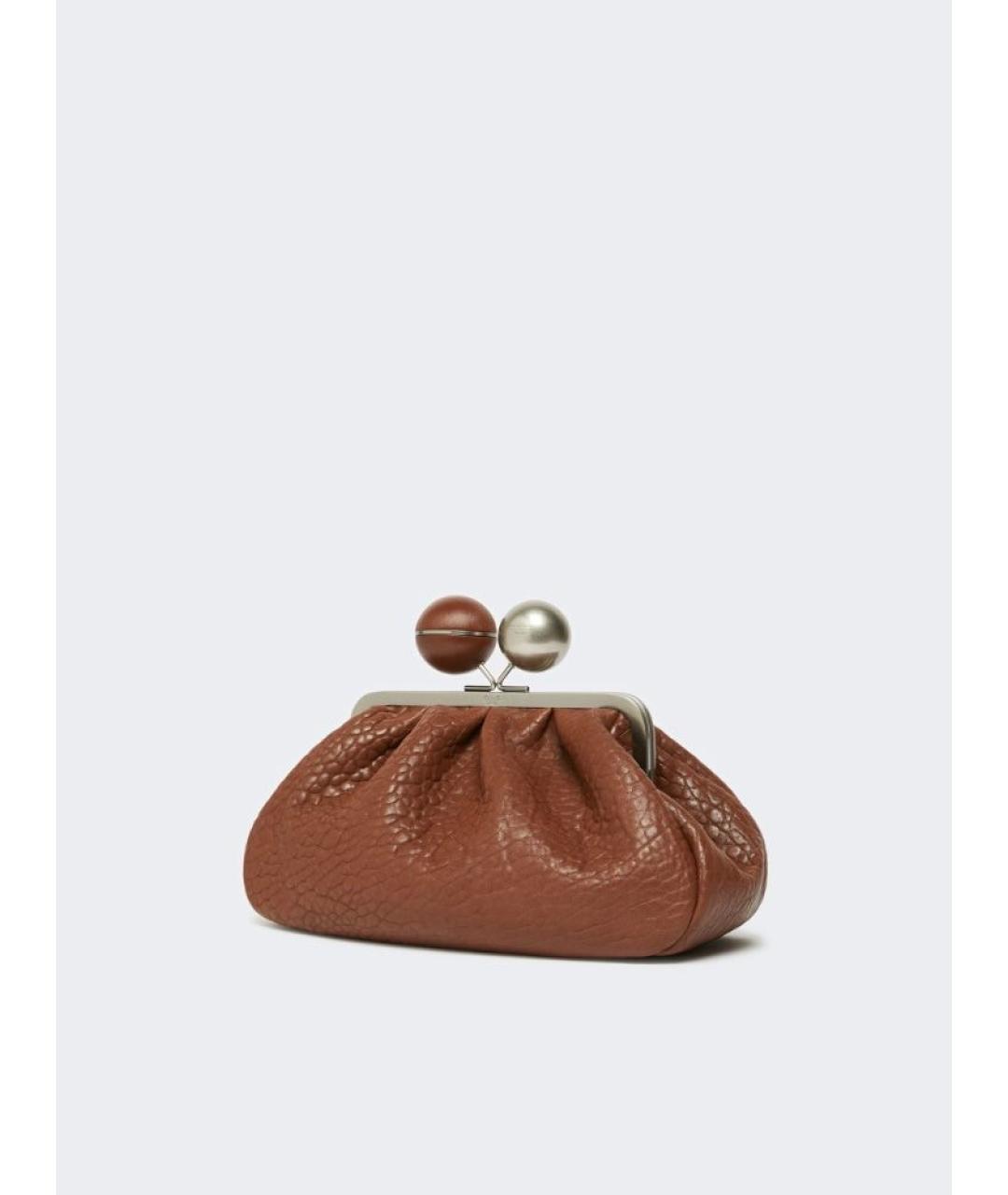 WEEKEND MAX MARA Коричневая кожаная сумка с короткими ручками, фото 2