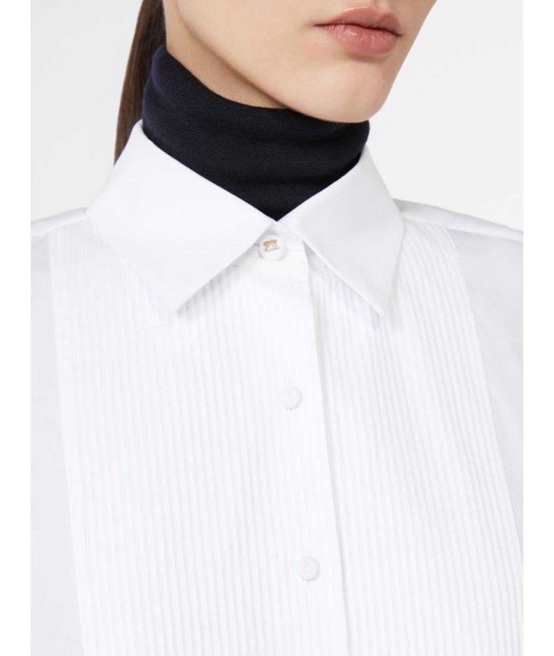MAX MARA Белая хлопковая рубашка, фото 4