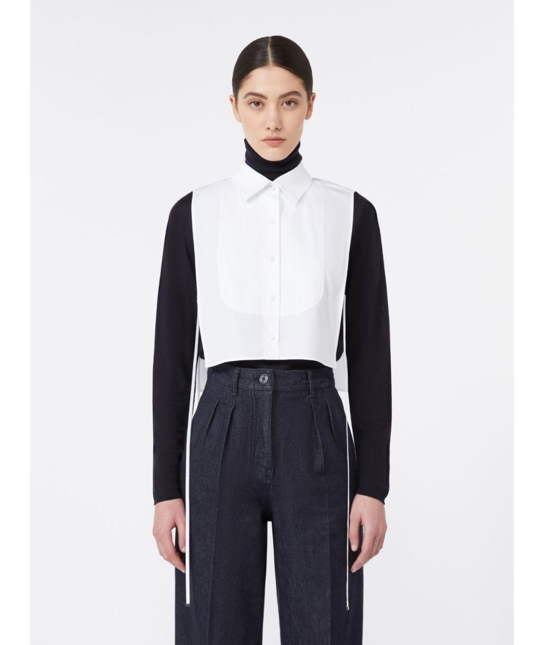 MAX MARA Белая хлопковая рубашка, фото 2